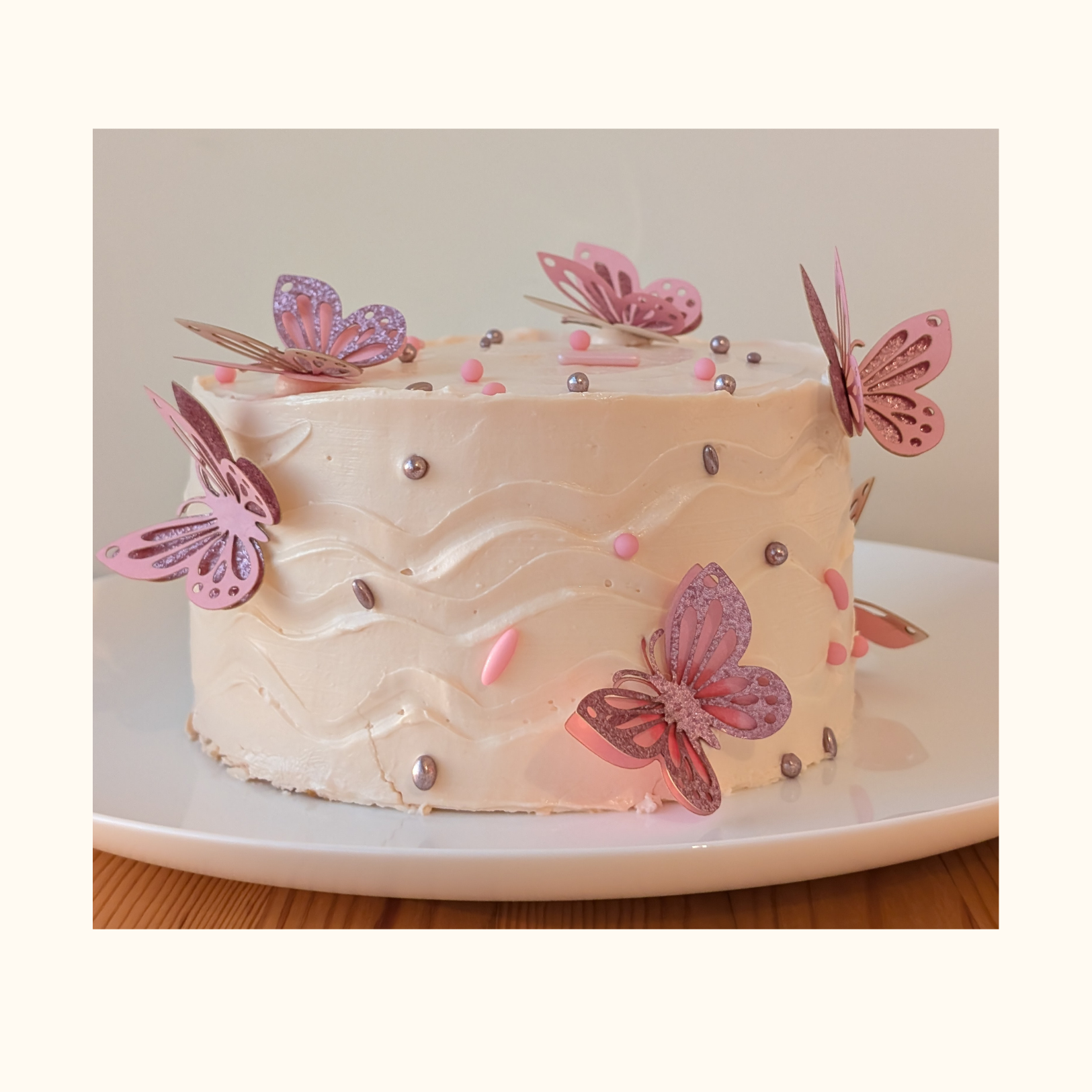 Butterfly Pink Garden Cake